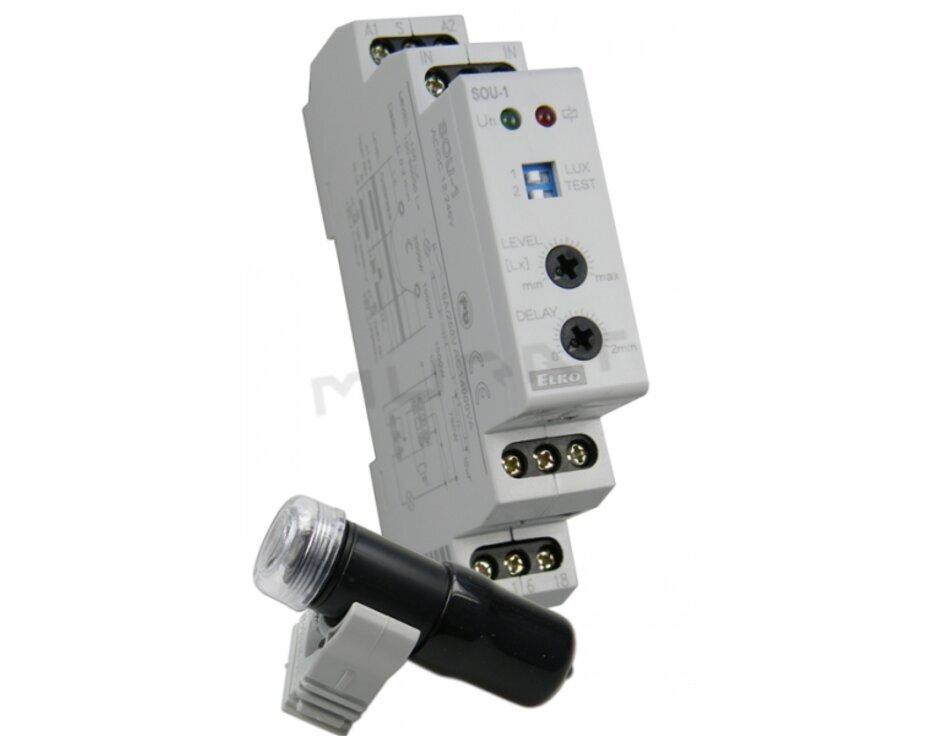 Spínač súmrakový SOU-1/UNI +senzor SKS-100, 12-240VAC/DC 1-50000Lx