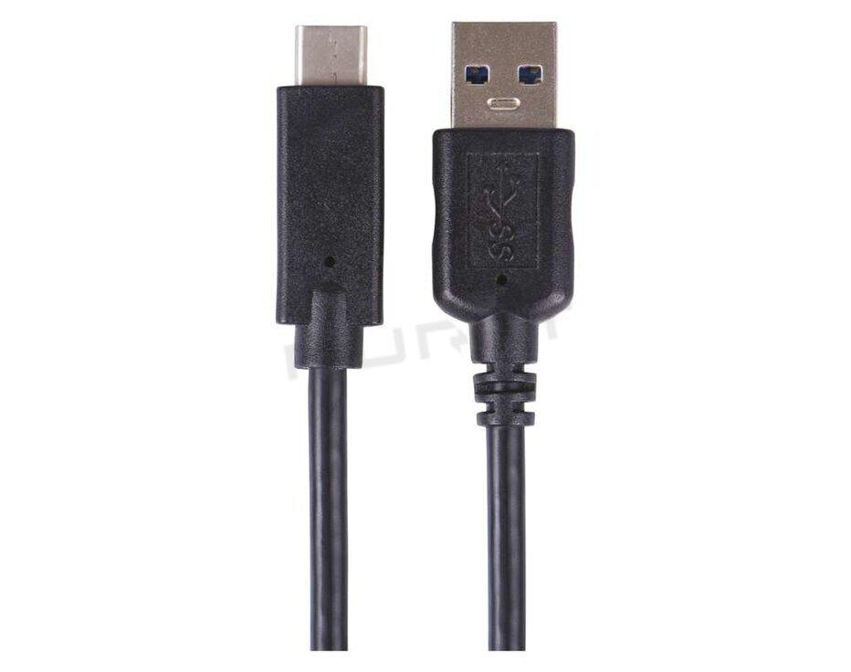 Kábel USB 3.0  1,0m A/M - USB 3.1 C/M čierny, Quick charge SM7021BL