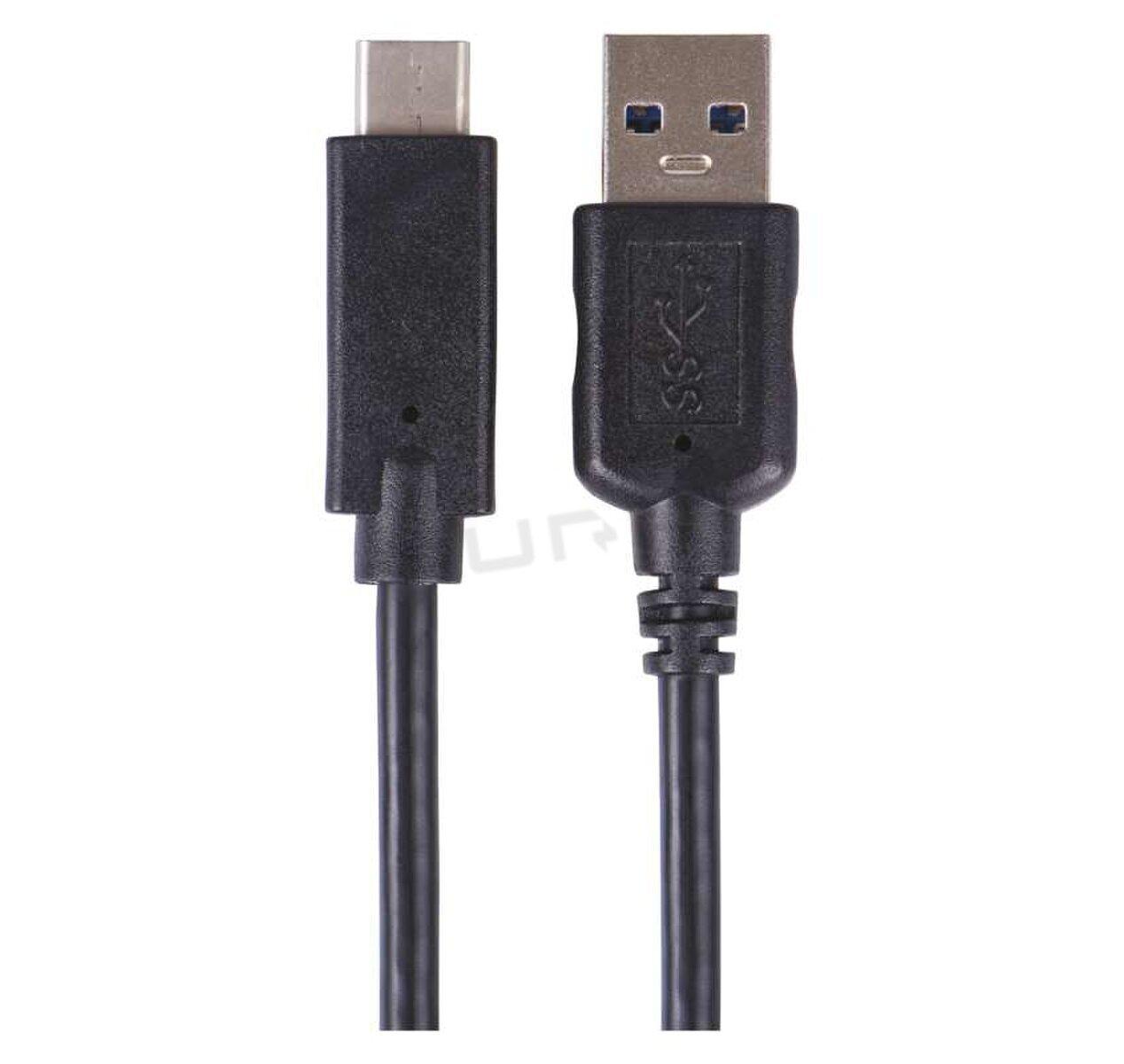 Kábel USB 3.0  1,0m A/M - USB 3.1 C/M čierny, Quick charge SM7021BL