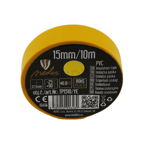 Páska izolačná 15mmx10m žltá TP1510/YE