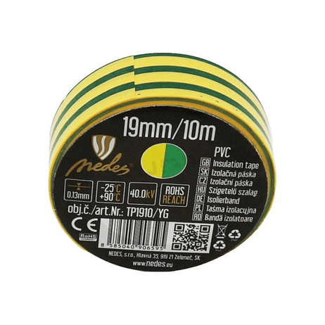 Páska izolačná 19mmx10m žlto/zelená TP1910/YG