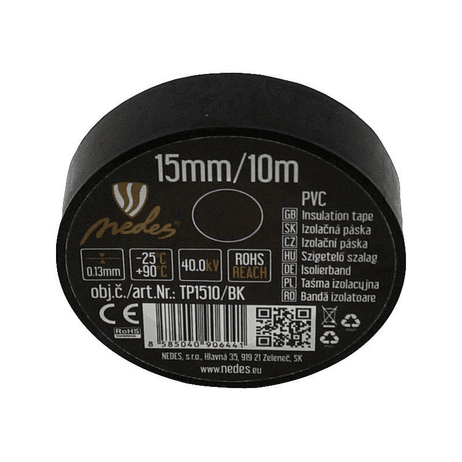 Páska izolačná 15mmx10m čierna TP1510/BK