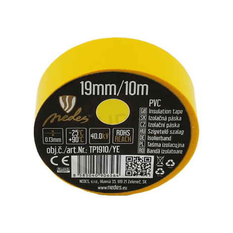 Páska izolačná 19mmx10m žltá TP1910/YE