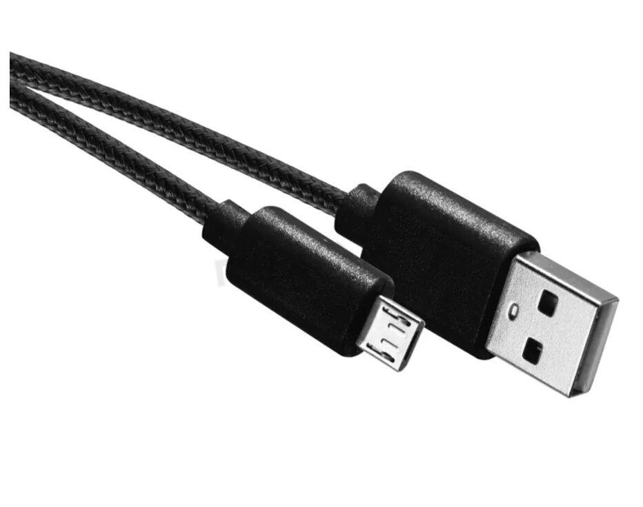 Kábel USB 2.0  2,0m A/M - micro B/M čierny, Quick Charge SM7008BL
