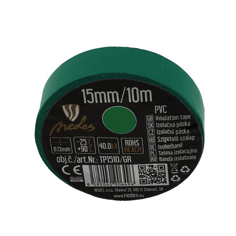 Páska izolačná 15mmx10m zelená TP1510/GR