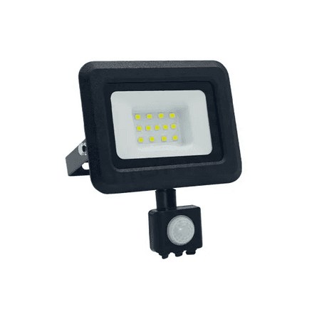 Svietidlo reflektor LED  10W IP65 Slim čierny +senzor 4000k  800lm Nedes LF0021S