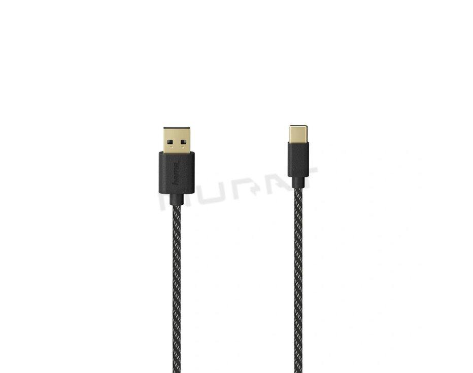 Hama 201002 USB-C 2.0 kábel typ A-C, 1,5 m, opletený, blister/displej