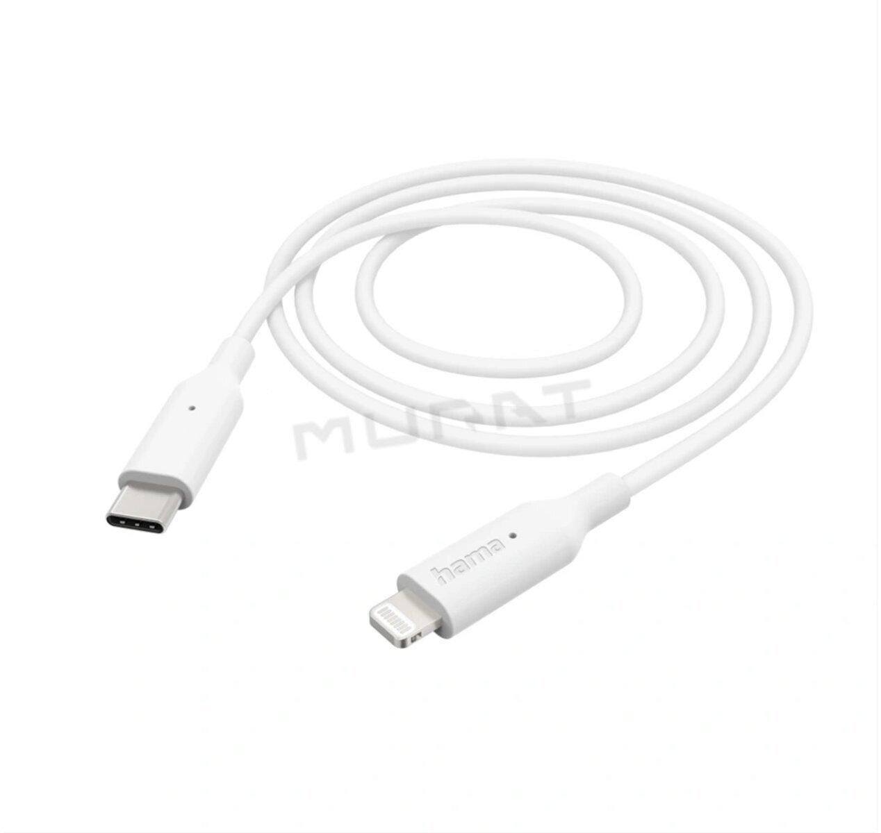 Hama 201598 MFi USB-C Lightning kábel pre Apple, 1 m, biely