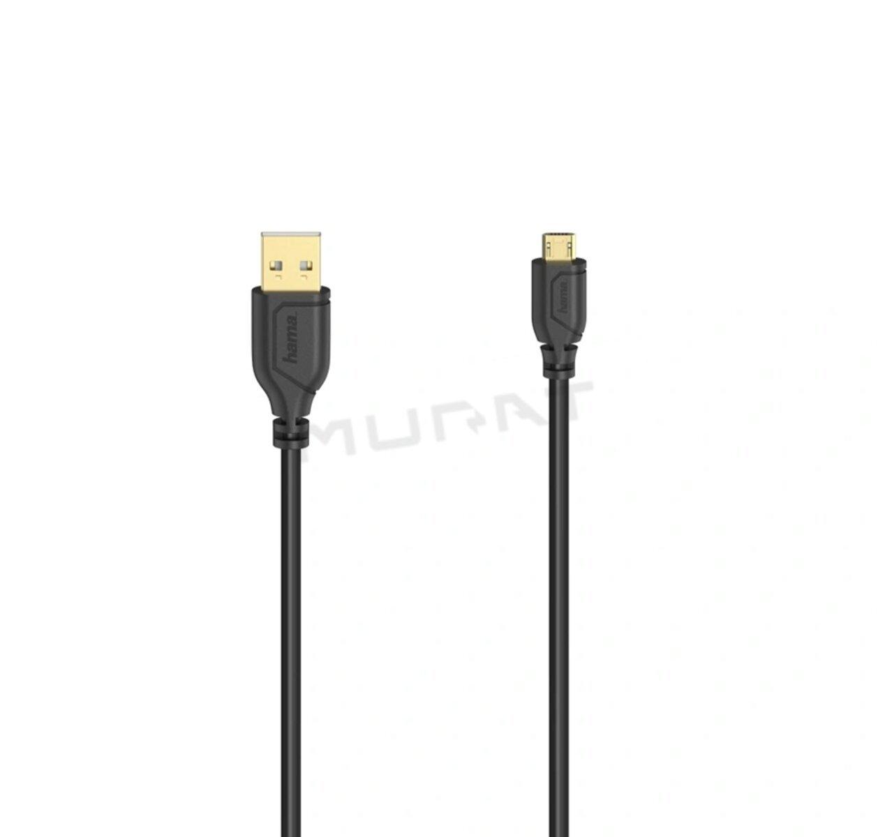 Hama 200610 micro USB 2.0 kábel Flexi-Slim 0,75 m, čierny