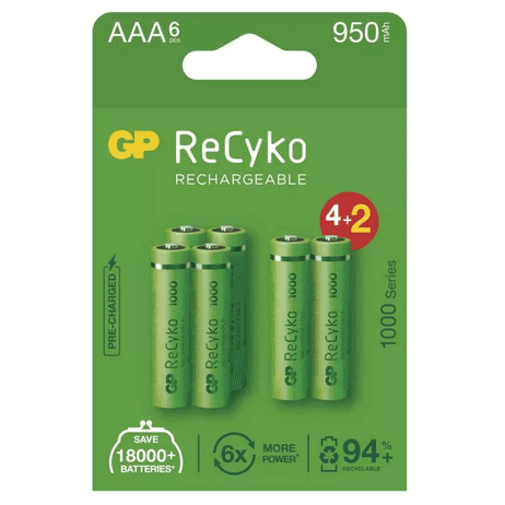 Akumulátor ReCyko+ HR03 1,2V/950mAh, B2111V (bal=6ks)                           