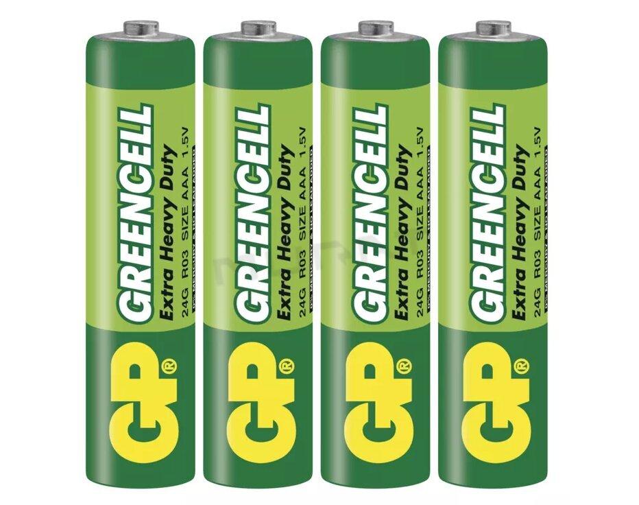 Batéria zinko-chloridová Greencell B1211  R03 (AAA) 24G GP BLISTER 4ks