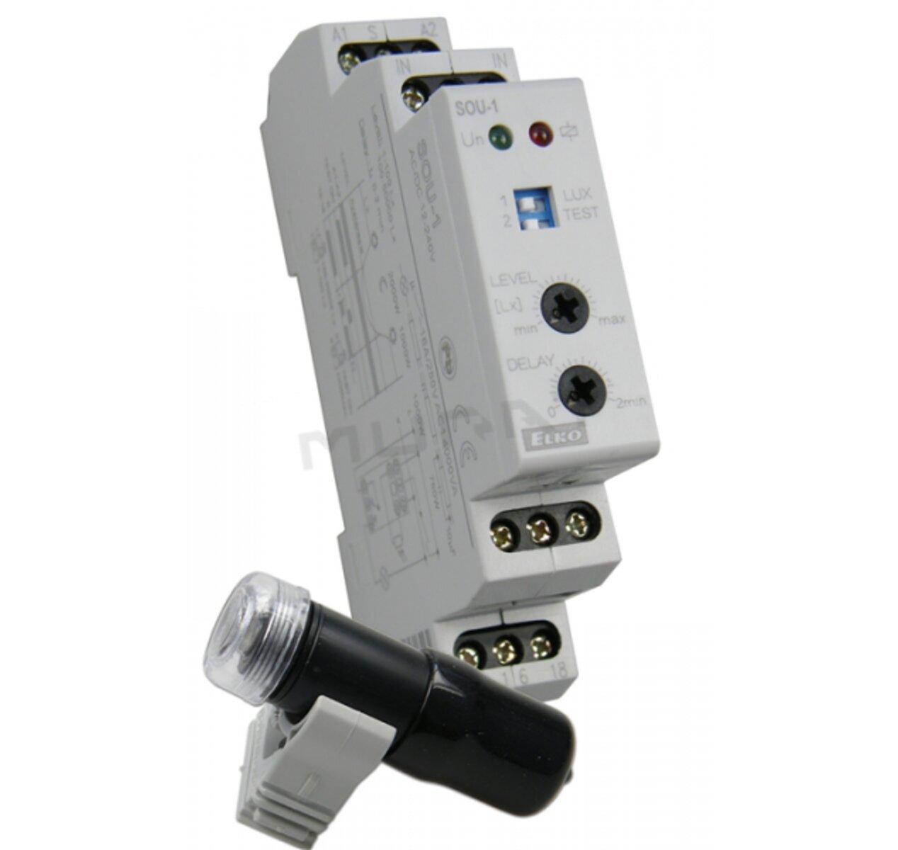 Spínač súmrakový SOU-1/230 +senzor SKS-100, 230VAC 1-50000Lx