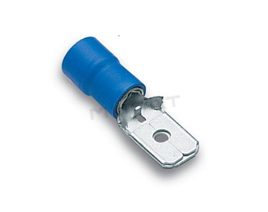 Kolík izolovaný plochý 6,3x0,8 / 1,5-2,5 modrý   BF-M608