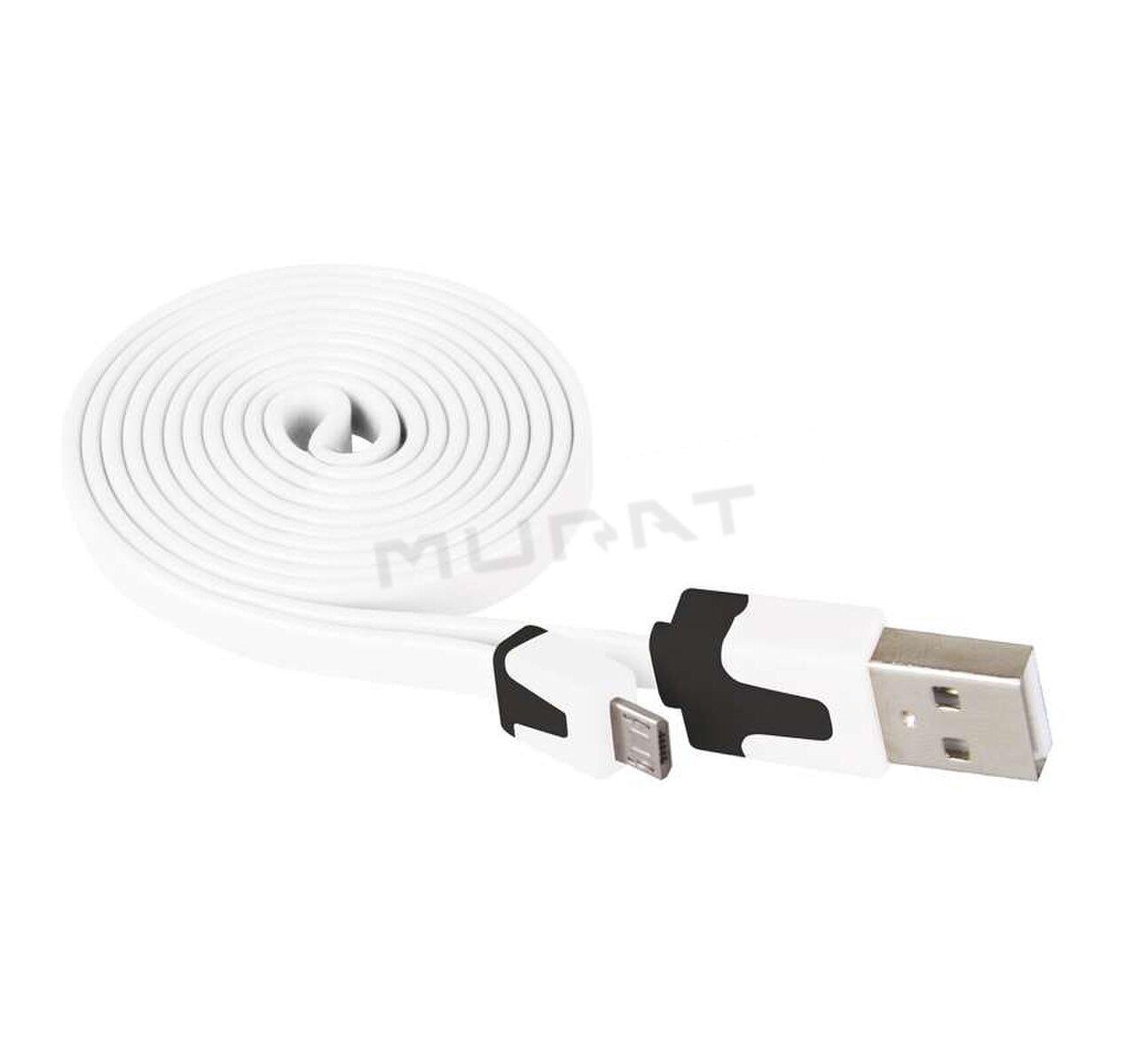 Kábel USB 2.0  1,0m A/M - micro B/M biely SM7001W