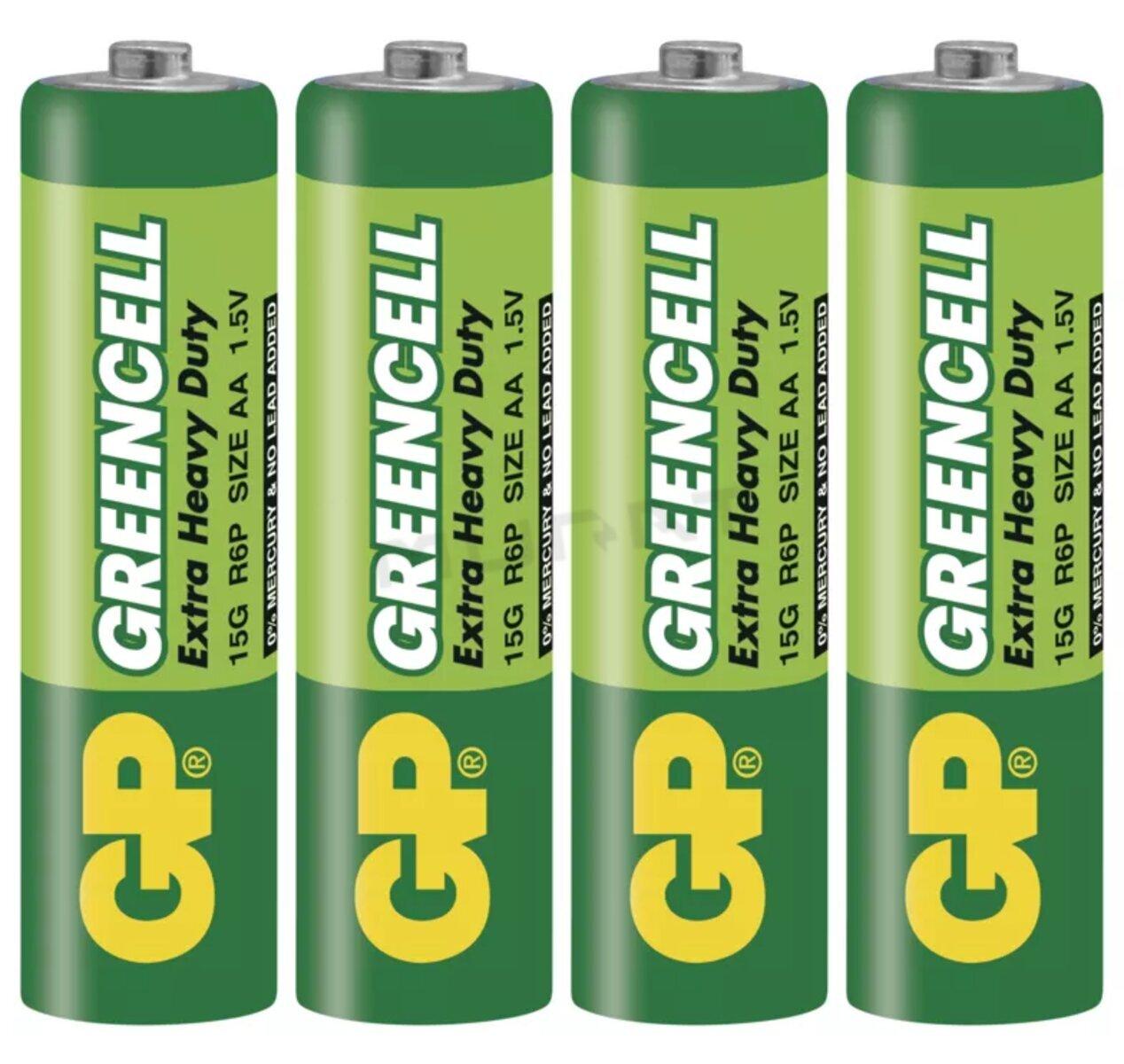 Batéria zinko-chloridová Greencell B1221  R6 (AA) 15G GP BLISTER 4ks