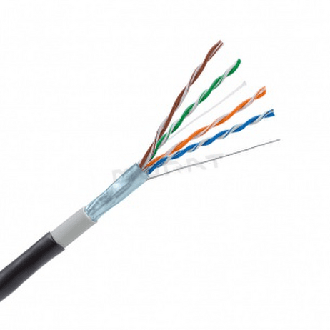 LAN kábel, Cat. 5E, FTP, 4x2xAWG24, drôt, dvojplášť, pre vonkajšie použitie