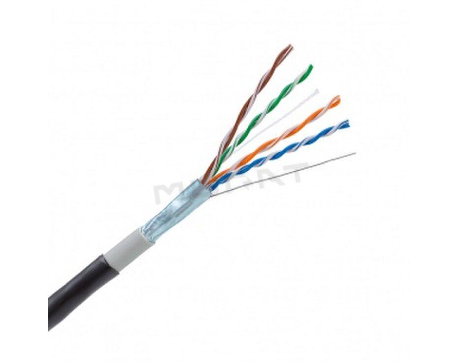 LAN kábel, Cat. 5E, FTP, 4x2xAWG24, drôt, dvojplášť, pre vonkajšie použitie
