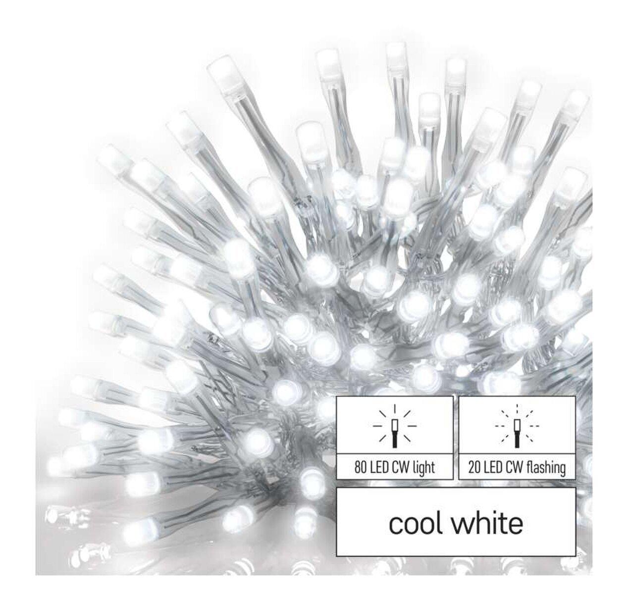 Svietidlo LED VIANOČNÉ- reťaz spojovacia Standard D1CC02 blik cencúle 2,5m st.b.