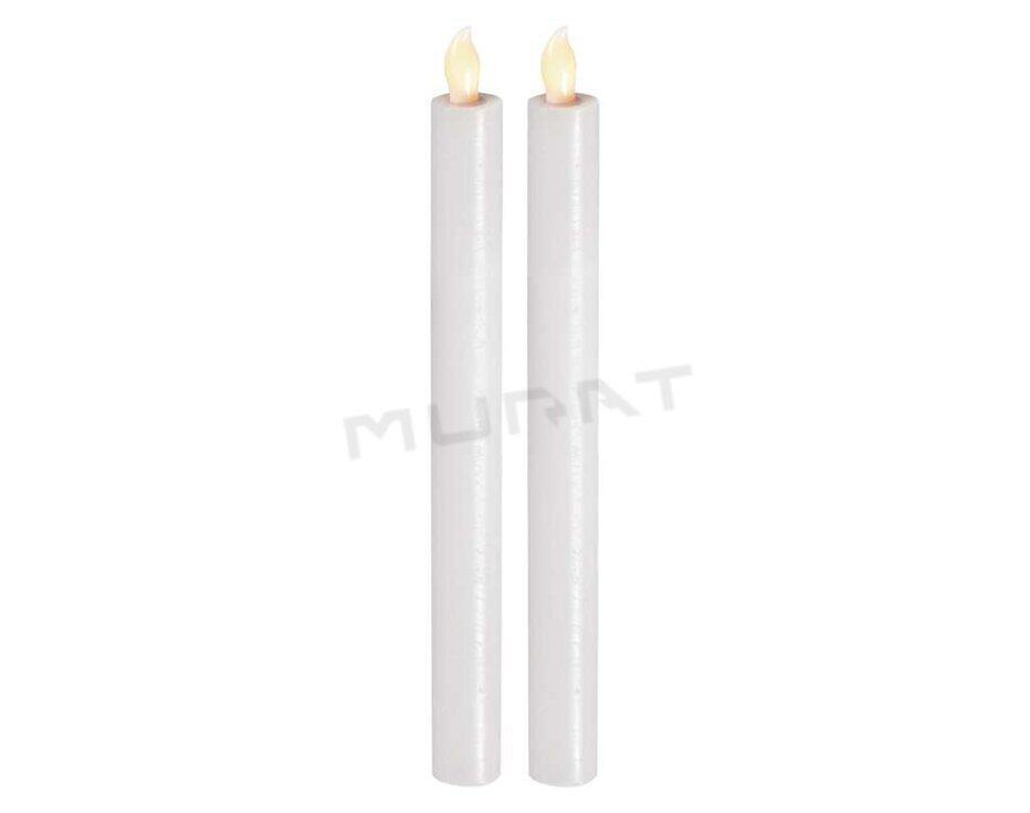 Svietidlo LED VIANOČNÉ- ZY2270 sviečky 25cm metalické biele 2× AAA tep !! Uk výr