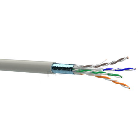 LAN kábel, Cat. 5E, F/UTP, 4x2x0,48, drôt, 100MHz, 49577 ( OK-NET )
