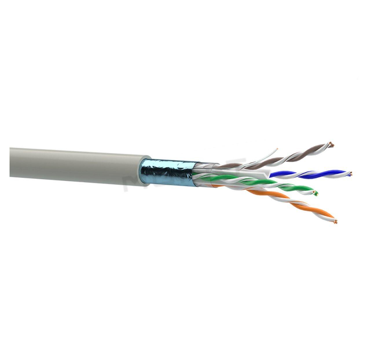 LAN kábel, Cat. 5E, F/UTP, 4x2x0,48, drôt, 100MHz, 49577 ( OK-NET )