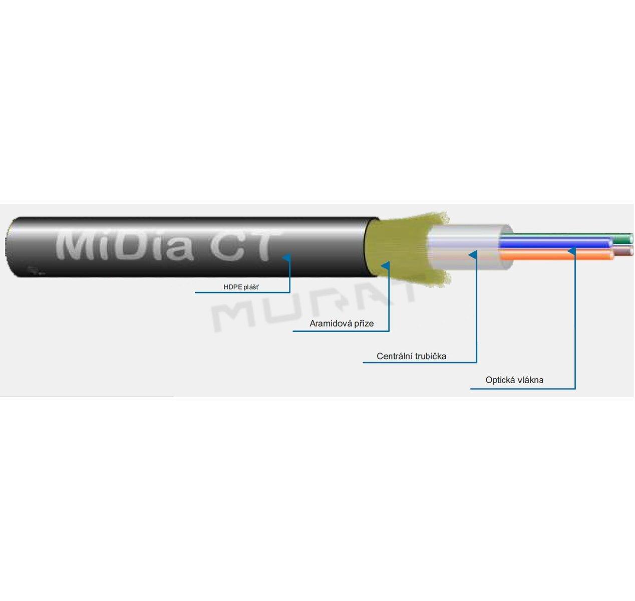 Optický kábel MiDia CT 24-vláknový MM 50/125 OD 3,9 mm