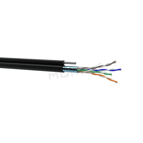 LAN kábel, Cat. 5E, F/UTP, 4x2x0,51, drôt, PE, samonosný, 49312 ( OK-NET )