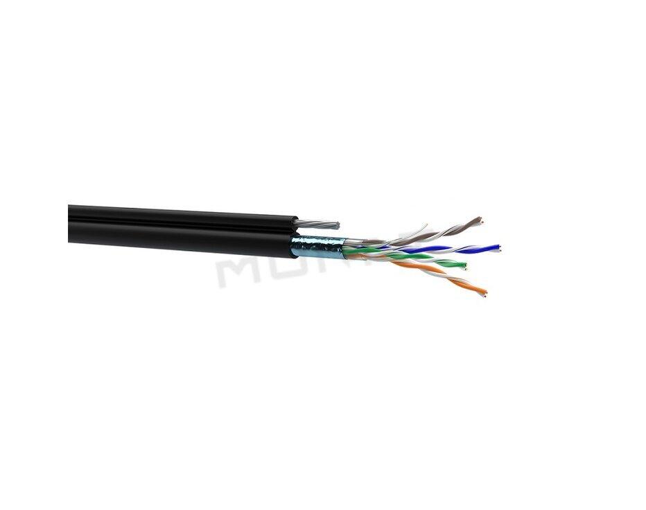 LAN kábel, Cat. 5E, F/UTP, 4x2x0,51, drôt, PE, samonosný, 49312 ( OK-NET )