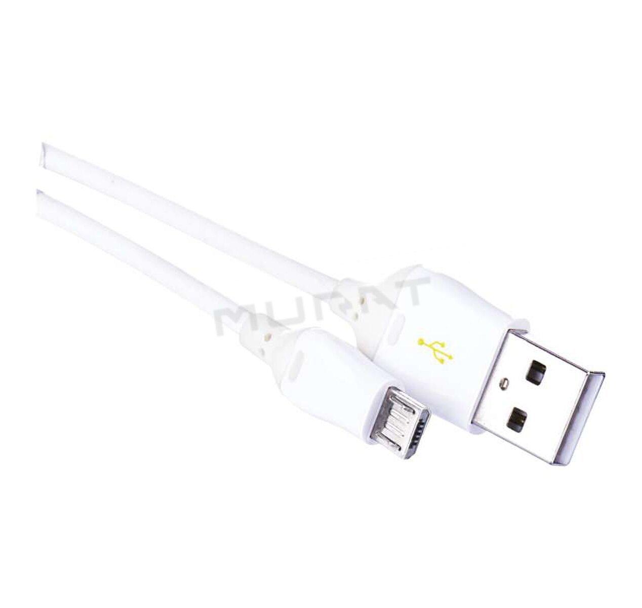Kábel USB 2.0  1,0m A/M - micro B/M biely, Quick Charge SM7004W