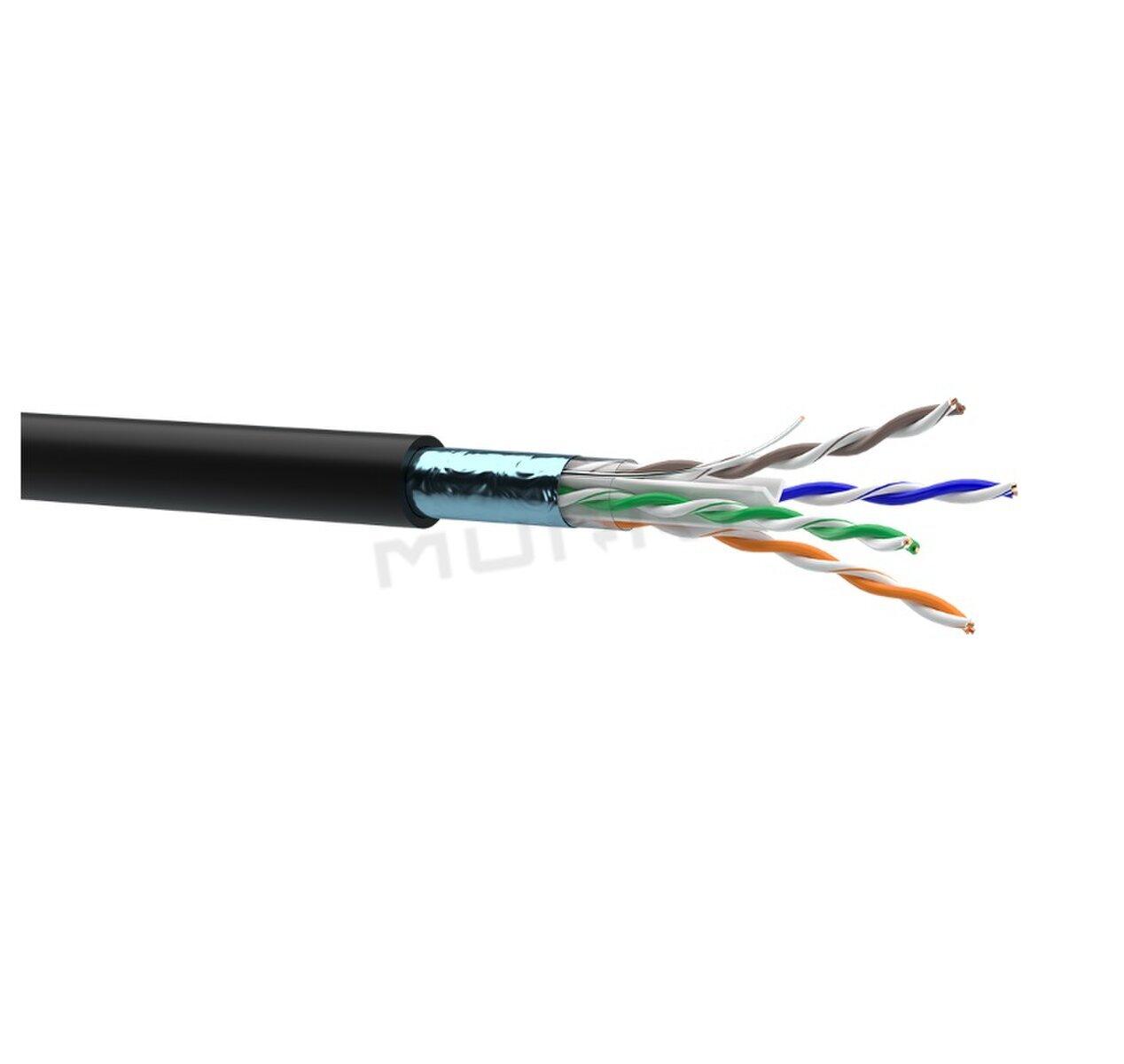 LAN kábel, Cat. 6, F/UTP, 4x2x0,54, drôt, 250MHz, PE, outdoor, 7934018 (OK-NET)