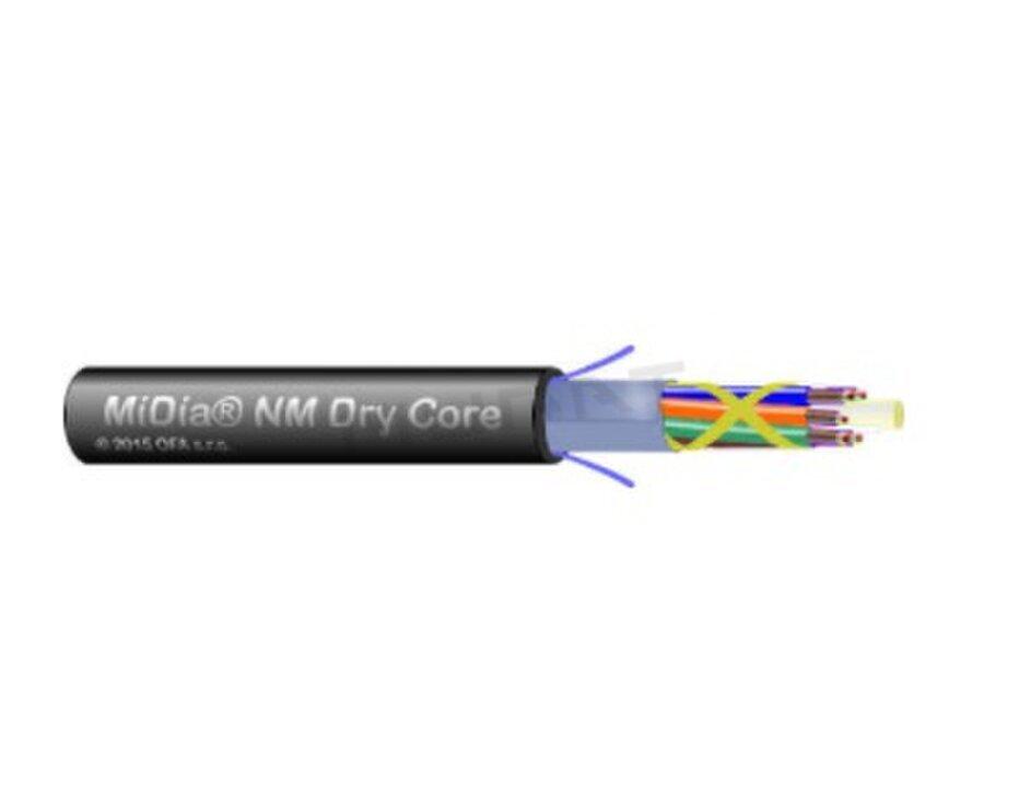 Optický kábel MiDia NM Dry Core 4x12 AllWave+ (G.652D&G.657A1), PE plast, 7,5mm