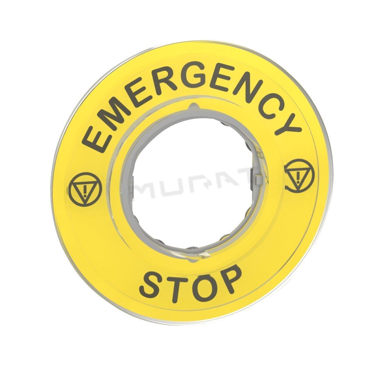 Harmony-štítok ZBY9320 kruhový 3D "EMERGENCY STOP"