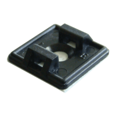Príchytka samolepiaca 19x19 čierna TALP191-2 pre sťah.pásku do 4,0mm 2-vstupové