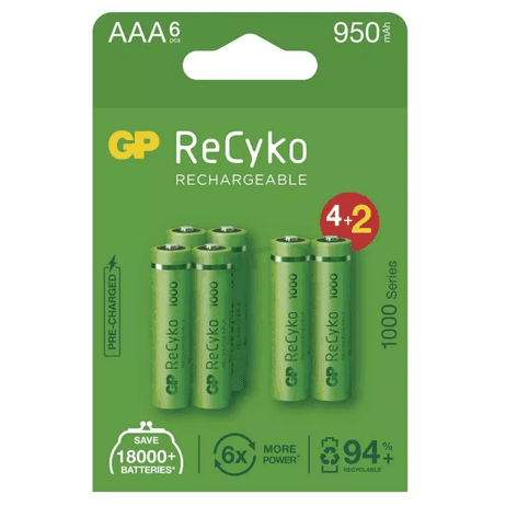 Akumulátor ReCyko+ HR03 1,2V/950mAh, B2111V (bal=6ks)