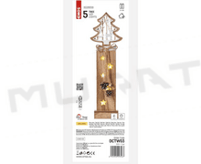 Svietidlo LED VIANOČNÉ- DCTW03 strom drevený 48cm 2×AA teplá biela vnút časovač