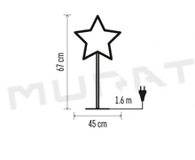 Svietidlo LED VIANOČNÉ- DCAZ14 hviezda papierová so stojanom 45cm