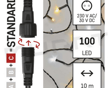 Svietidlo LED VIANOČNÉ- reťaz spojovacia Standard D1AN02 preblik. 10m tep/stu.b.