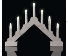 Svietidlo LED VIANOČNÉ- DCAW12 svietnik biely 2xAA 29 cm vnút tep.biela čas