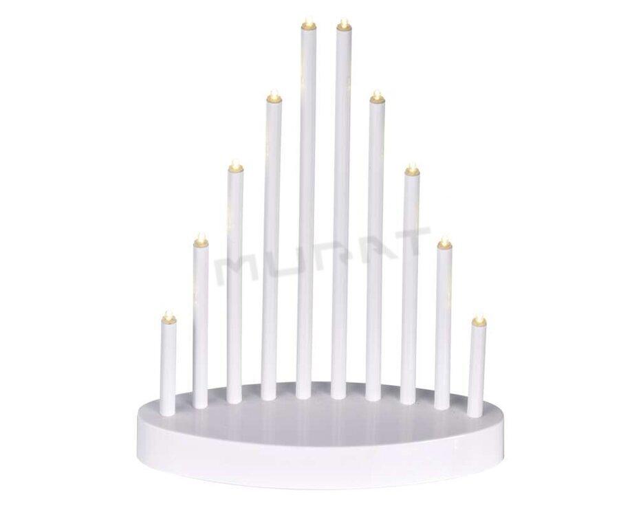 Svietidlo LED VIANOČNÉ- DCAW01 svietnik, biely 3xAA, 24,5 cm, vnútorný tep.biela