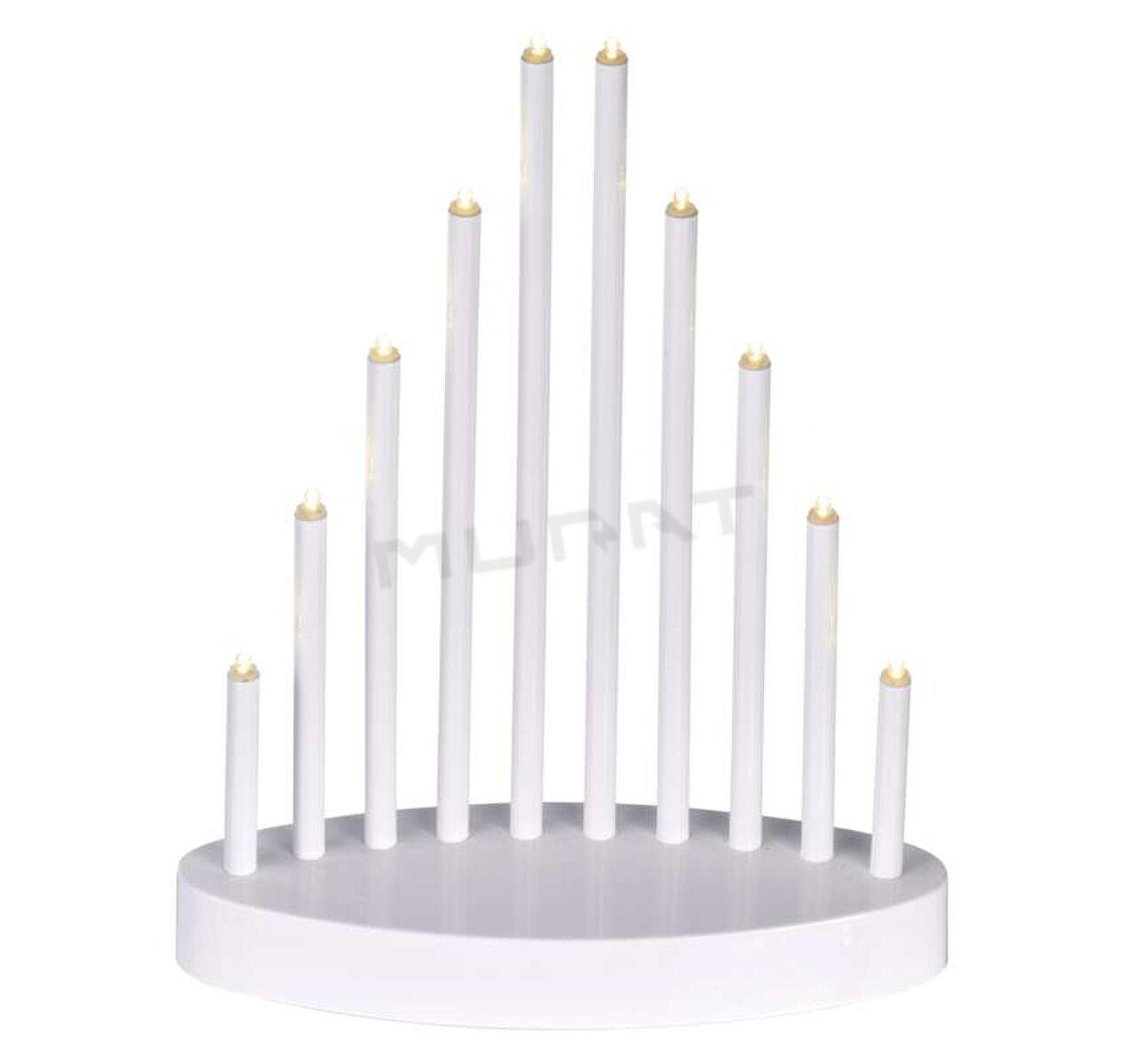 Svietidlo LED VIANOČNÉ- DCAW01 svietnik, biely 3xAA, 24,5 cm, vnútorný tep.biela