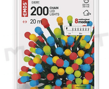 Svietidlo LED VIANOČNÉ- reťaz cherry D5AM06 guľôčky 20m multicolor program