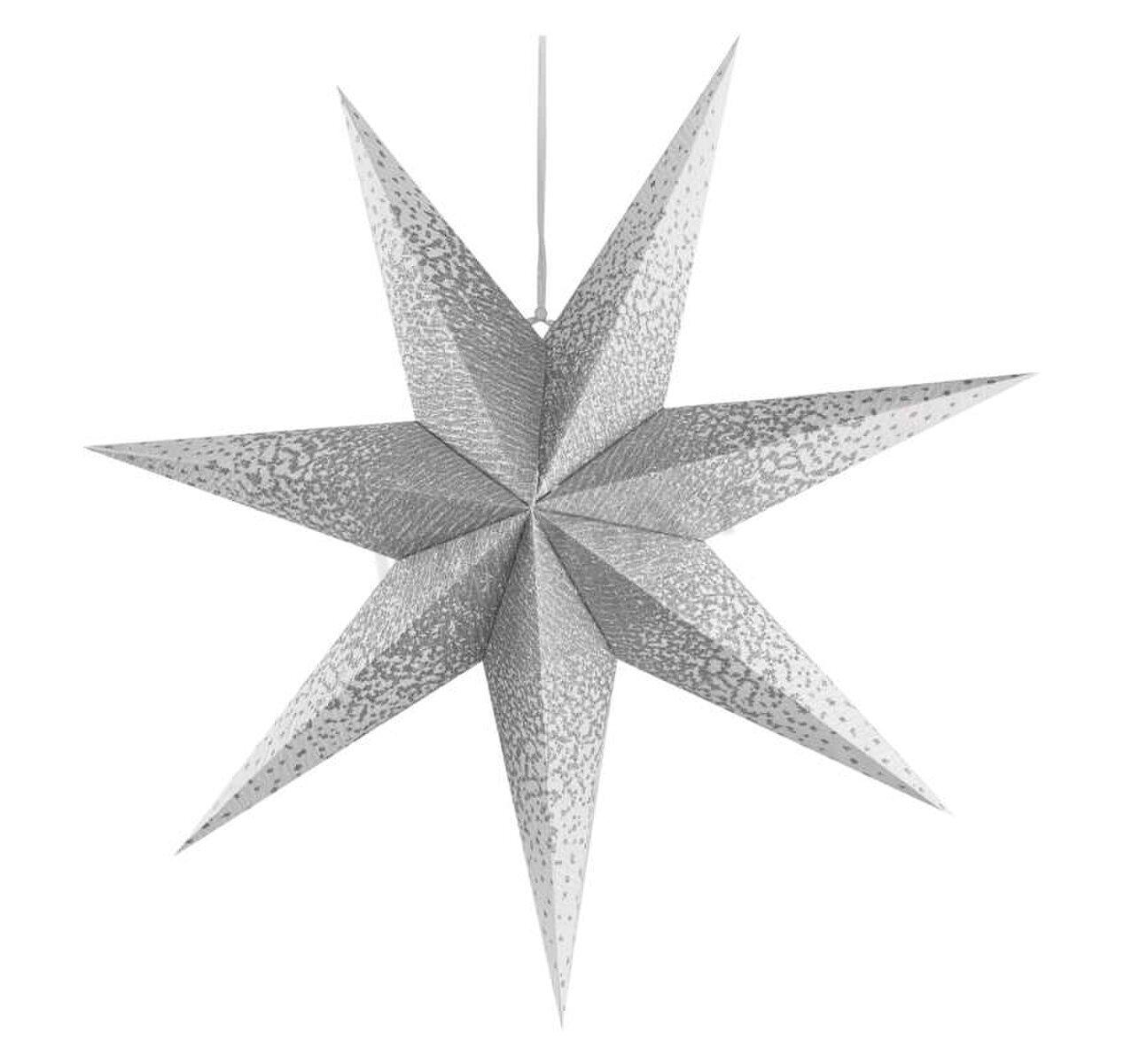 Svietidlo LED VIANOČNÉ- DCAZ08 hviezda papierová so striebor. trblietkami 60cm