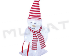 Svietidlo LED VIANOČNÉ- DCFC19 snehuliak s čiapkou a šálom 46cm stud. biela, čas