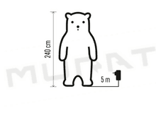 Svietidlo LED VIANOČNÉ- DCFC15 medveď s darčekom nafukovací 240cm, studená biela