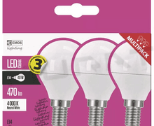 Žiarovka LED  E14 230V  6W 4100K Globe mini ZQ1221.3 (bal. 3ks)