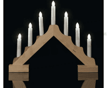 Svietidlo LED VIANOČNÉ- DCAW11 svietnik sv.hnedý 2xAA 29 cm vnút tep.biela čas