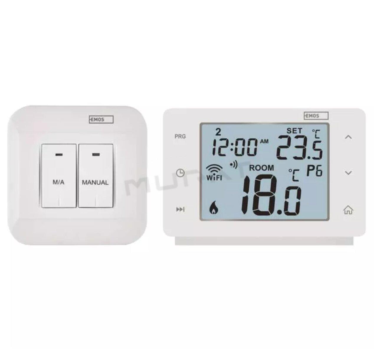 Termostat izbový bezdrôtový programovateľný GoSmart s wifi P56211 biely