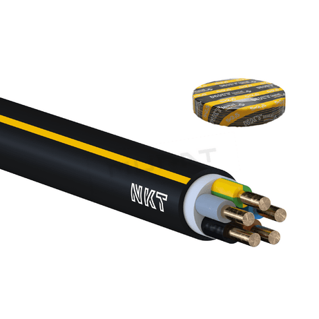 Kábel CYKY-J 5x2,5 mm2 Instal PLUS v kruhoch 100m (so žltým pruhom) silový