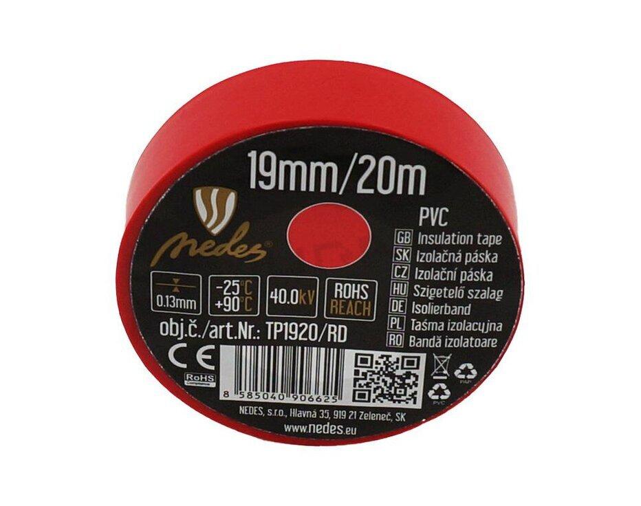 Páska izolačná 19mmx20m červená TP1920/RD