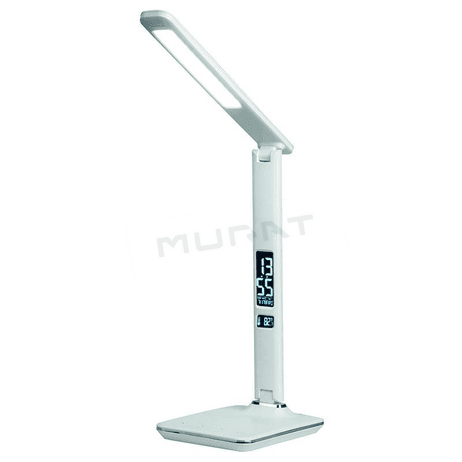 Svietidlo stolové LED lampa DAKOTA 9W stmievat+hodiny teplomer, biela DL3303/W